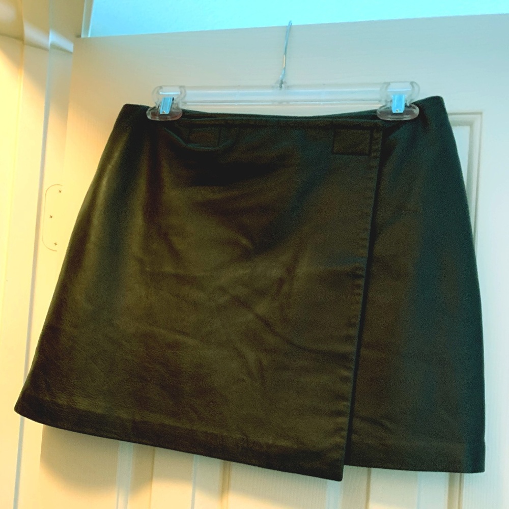 Leather mini skirt